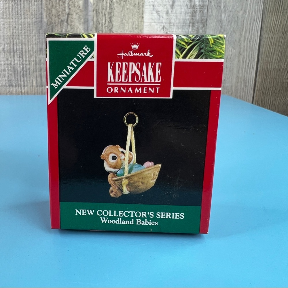 Hallmark Keepsake Ornament Miniature Woodland Babies Handcrafted Dated 1991